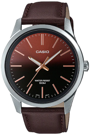 Casio Watch for Men MTP-E180L-5AVDF leather band