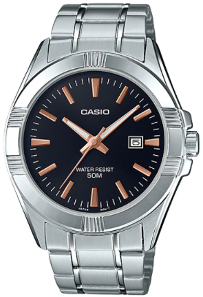 Casio MTP-1308D-1A2VDF Men's Standard Stainless Steel Black Dial Casual Analog Watch