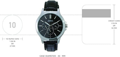 Casio Multi-Dial Black Leather Men's Watch MTP-V300L-1AUDF