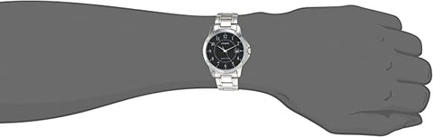 Casio MTP-V004D-1B Mens Stainless Steel Watch Black Dial Date ANALOG Display