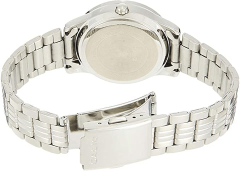 Casio LTP-1358D-7A Women's Lamé-Sprinkled Bezel Metal Fashion Silver Dial Watch