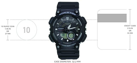 Casio AEQ-110W-1AVDF Youth-Combination Analog-Digital Black Dial Men's Watch -