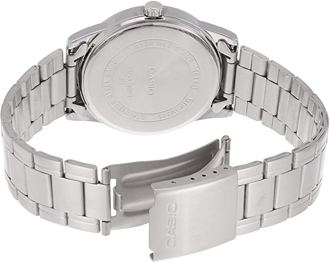 Casio MTP-V001D-1BUDF Men's Standard Stainless Steel Easy Reader Black Dial Watch