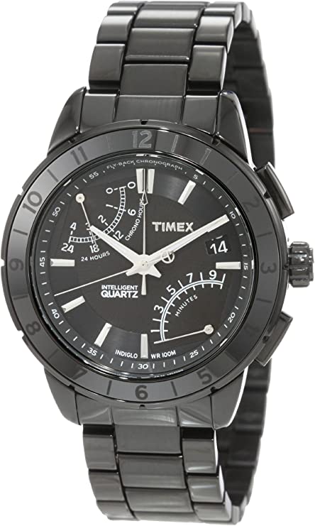 Timex Men's T2N500 Intelligent Quartz SL Series Fly-Back Chronograph Black IP Bracelet Watch