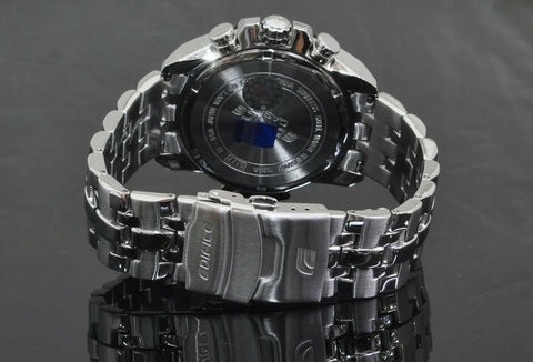 Casio Men's Edifice Alloy Steel Quartz Stainless Steel Strap, Silver, 20 Casual Watch (Model: EF-558D-1AVDF)