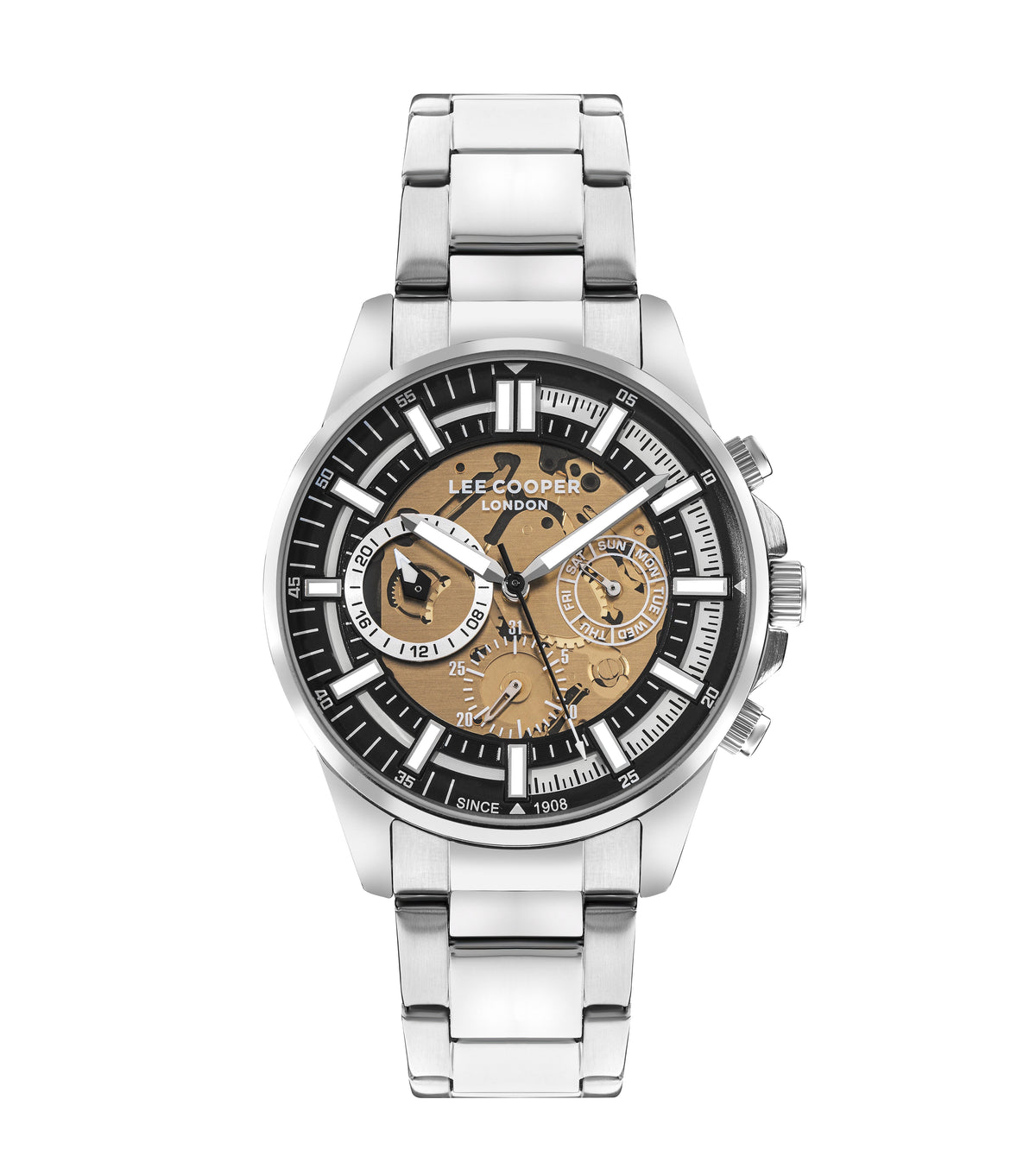 Lee Cooper LC07817.310 Men's Super Metal Silver Multifunction Watch