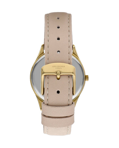 Lee Cooper LC07871.124 Women's Super Metal Gold Leather Watch