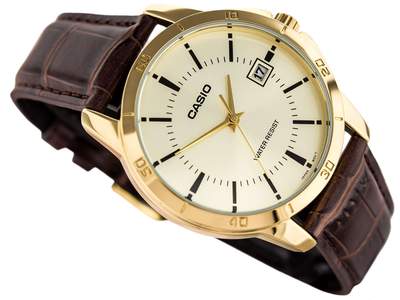 Casio MTP-V004GL-9AUDF Brown Leather Watch for Men