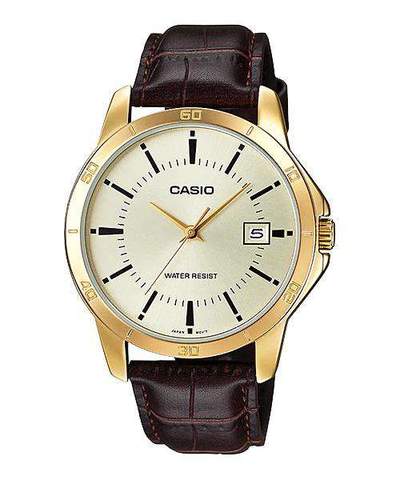 Casio MTP-V004GL-9AUDF Brown Leather Watch for Men