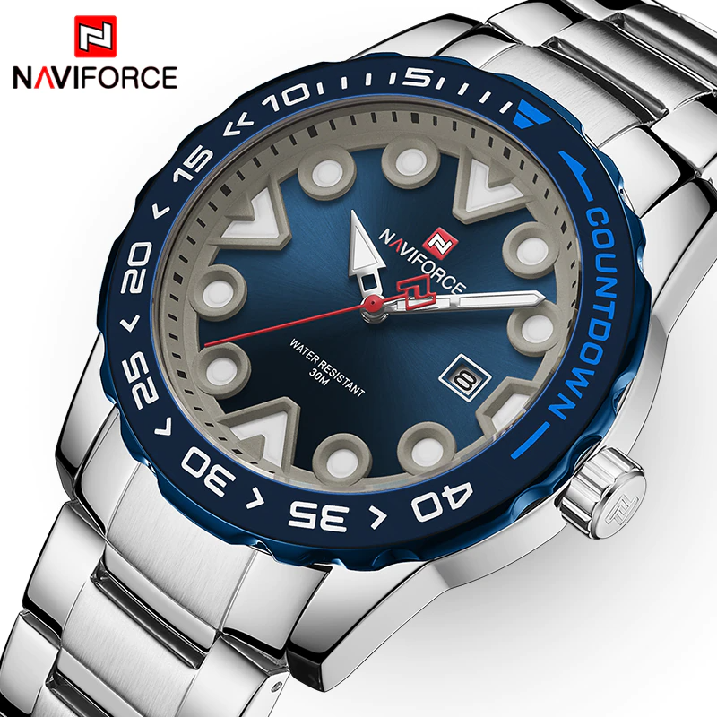 NaviForce - NF9178M - Blue Dial Stainless Steel Men's Watch