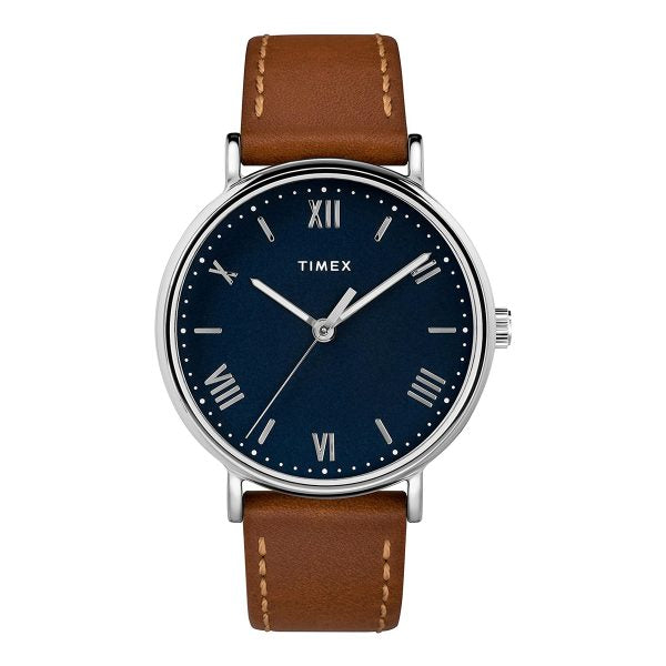 Timex Men's TW2R63900 Blue Leather Strap Watch
