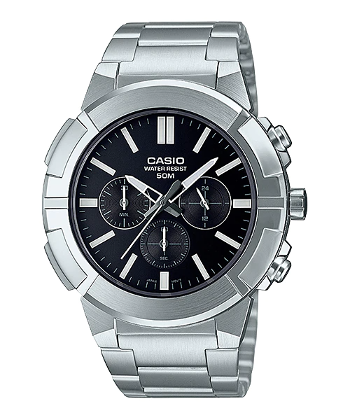 Casio Men's Analog MTP-E500D-1AVDF Stainless Steel Band Casual Watch