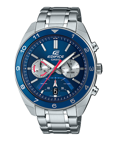 Casio Men's Edifice EFV-590D-2A Quartz Watch with Stainless Steel Strap, Silver, 21.7