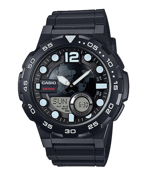 Casio Youth Series Analog-Digital Black Dial Men's Watch - AEQ-100W-1AVDF