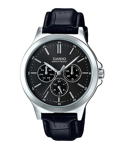 Casio Multi-Dial Black Leather Men's Watch MTP-V300L-1AUDF