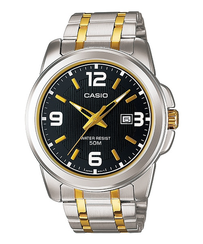 CASIO MTP-1314SG-1AV Men's Enticer Gents (Black-Gold) Stainless Steel Analog Quartz Watch