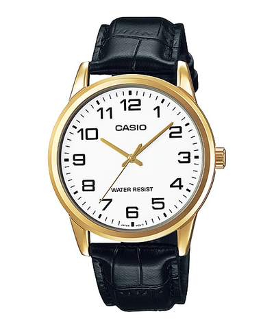 Casio Men Japanese Quartz Watch with Leather Strap MTP-V001GL-7BUDF