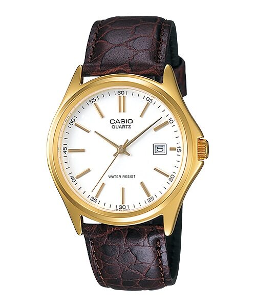 Casio MTP-1183Q-7A Men's Gold Analog Dress Watch w-Croc-Leather Band & Date