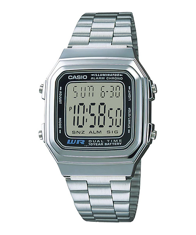 Casio A178WA-1A Stainless Steel Band Watch for Men