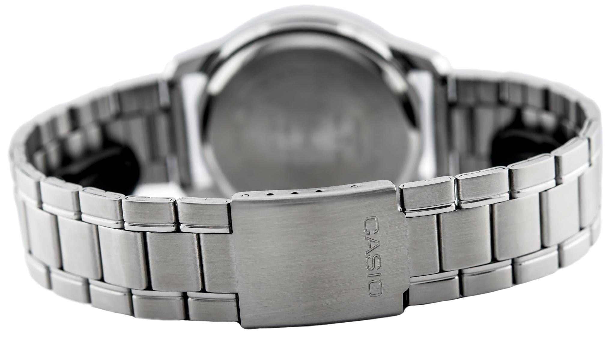 Casio MTP-VS02D-7A Men's Standard Solar Stainless Steel Grey Dial Date Watch