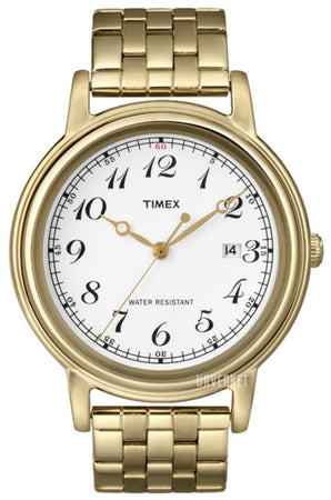 Timex Men's Classics Series White Dial Gold Tone Stainless Steel Bracelet Watch T2N670