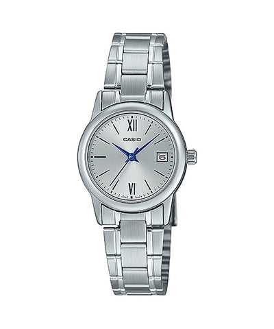 Casio LTP-V002D-7B3UDF Women's Standard Stainless Steel Silver Dial Date Watch