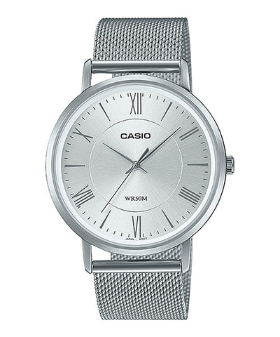 Casio Men's Analog MTP-B110M-7AVDF Silver Stainless Steel Band Casual Watch